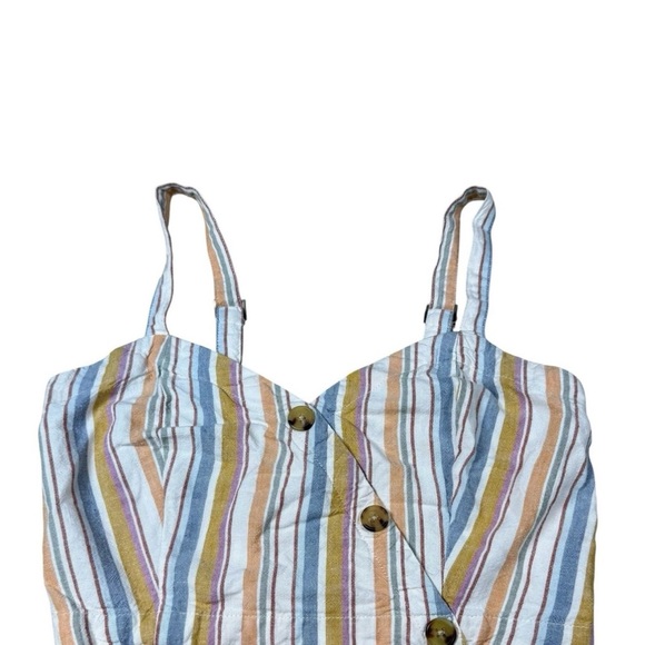 Women's Aeropostale Spaghetti Strap Crop Top Medium Striped With Linen - Picture 1 of 3